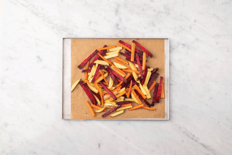Bake the veggie fries