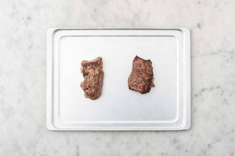 Sear and roast steaks