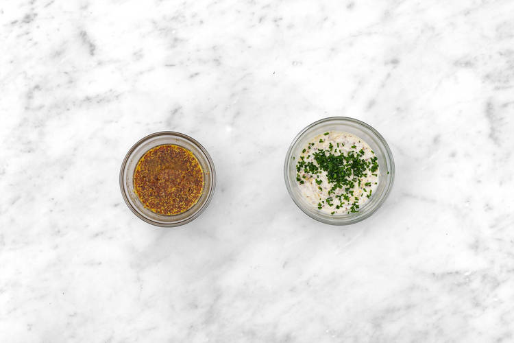 Make dressing and horseradish