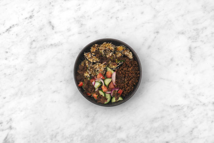 Veganes Schawarma anbraten