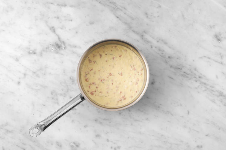 Make the Cheesy Bacon Sauce