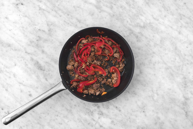 Cook the mince & veggies