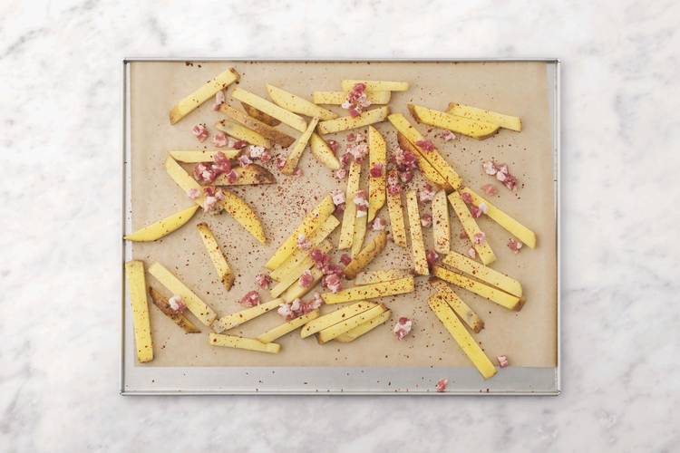 Bake the bacon fries