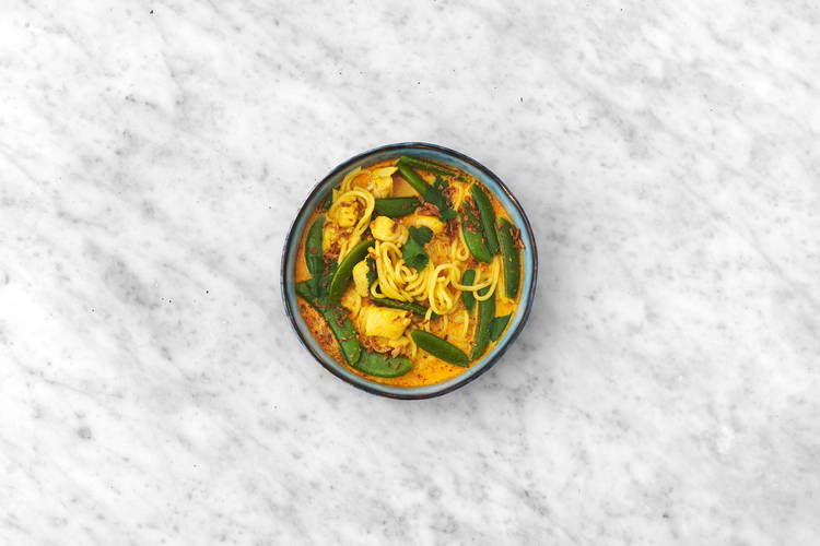 Finish and serve laksa