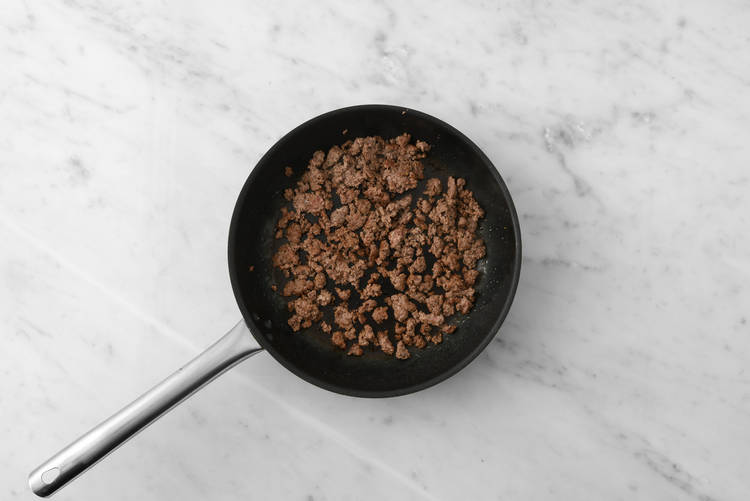 Cook sausage and make sauce