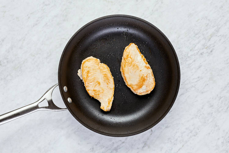 Cook chicken and broccoli