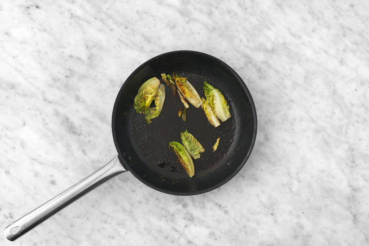 Grill the cos and cook the salmon