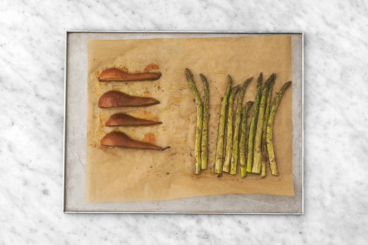 Roast the Pear and Asparagus