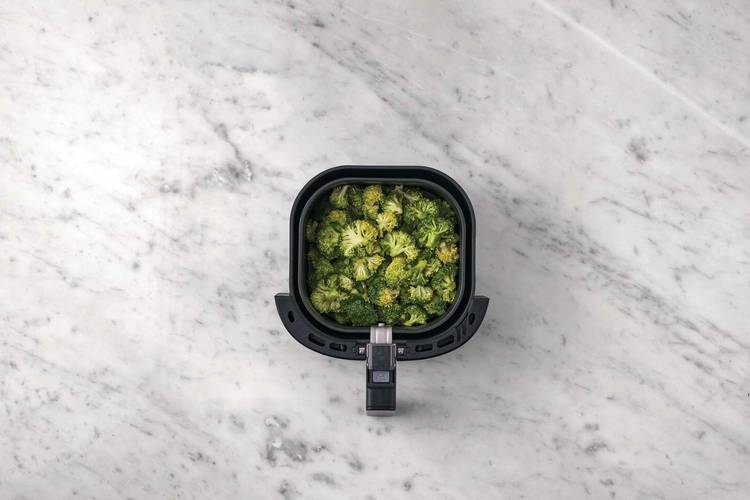 Air fry the broccoli