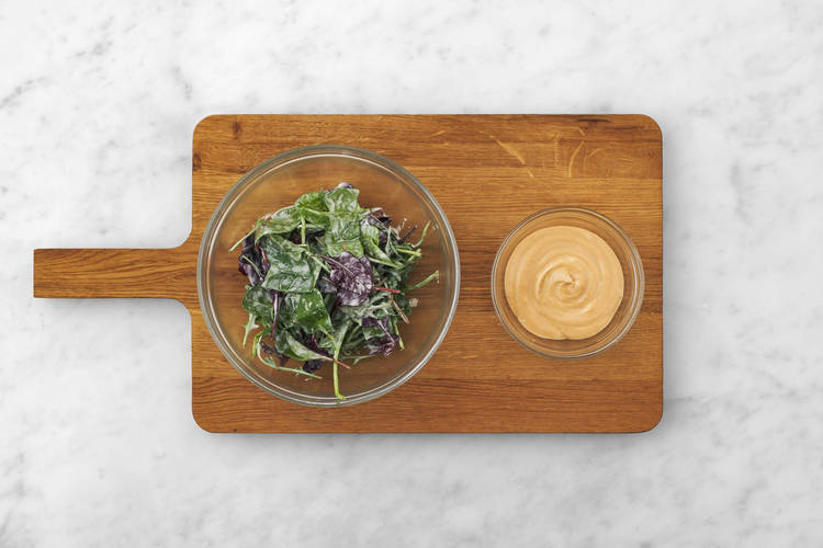 Make sauce and salad