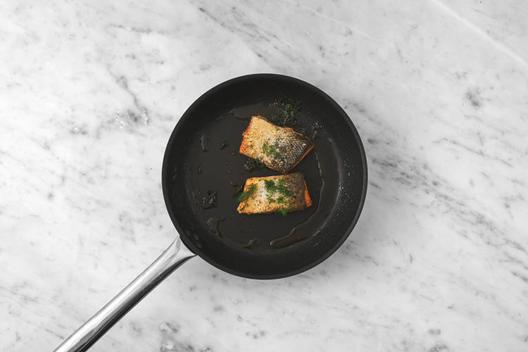 Cook the veggies & salmon