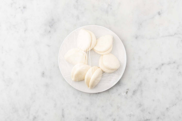 Heat the buns & assemble the slaw