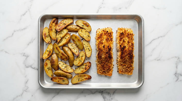 Finish Potatoes & Roast Trout