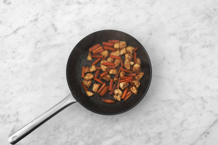 Fry the Chicken and Prawns