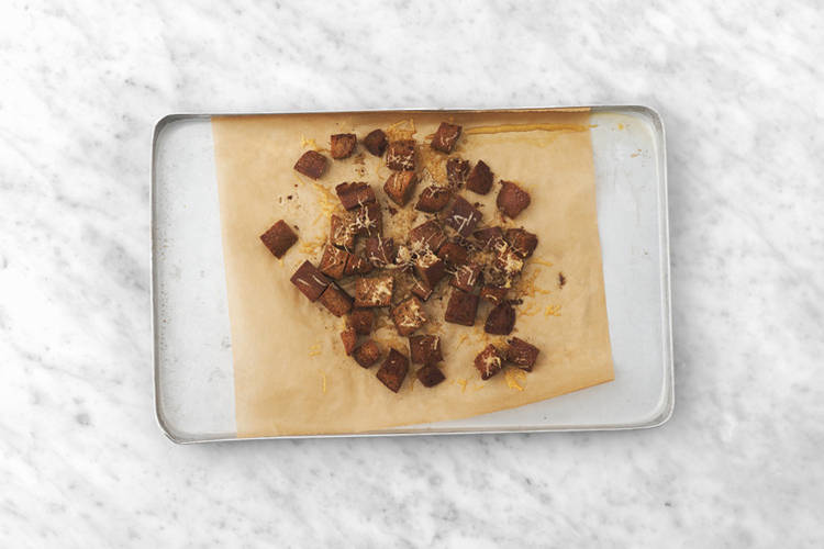 Bake the croutons
