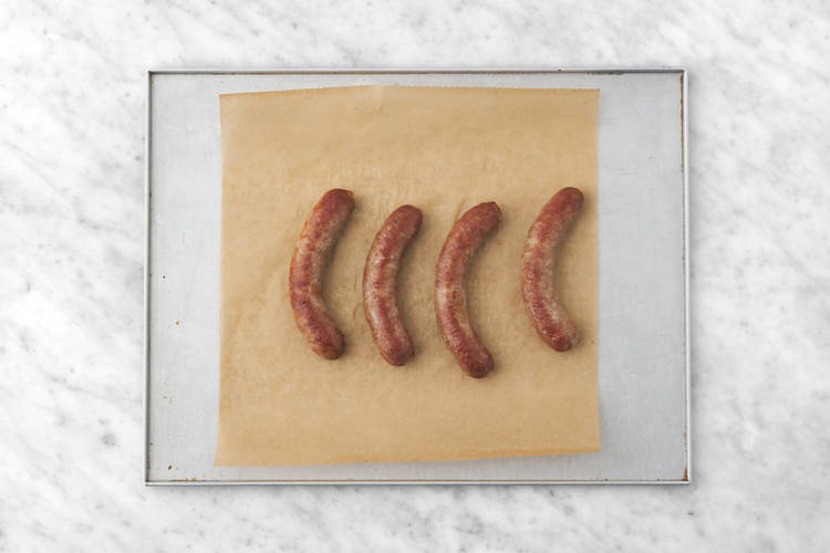 Bake the sausages