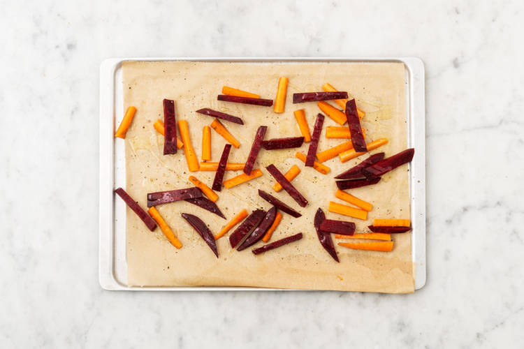 Bake the veggie fries