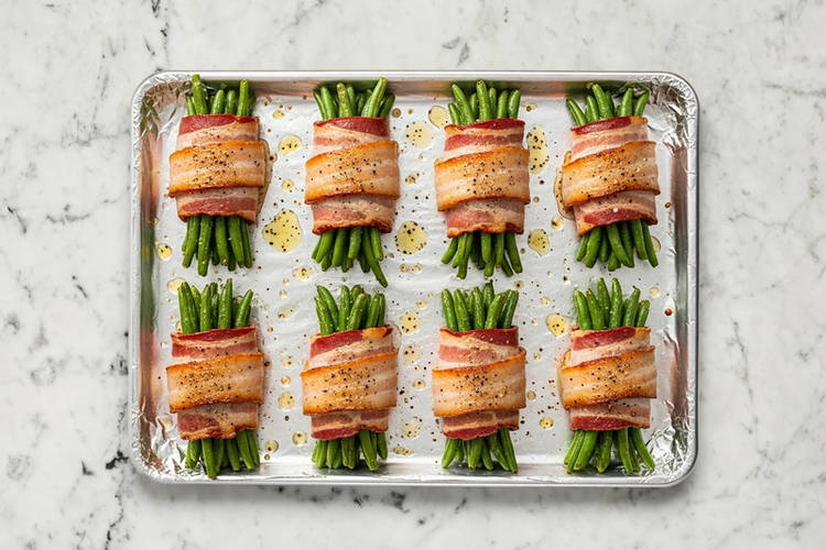 Prep and cook green bean bundles