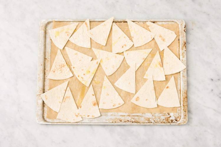 Bake the tortilla chips 
