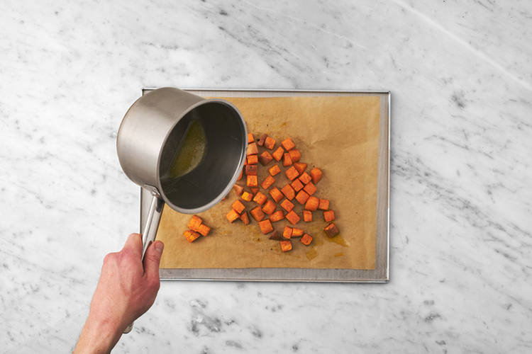 Roast the sweet potatoes