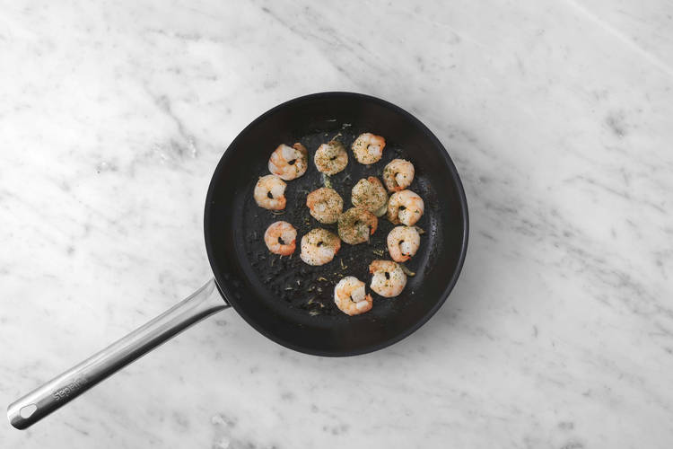 Les crevettes au chaud