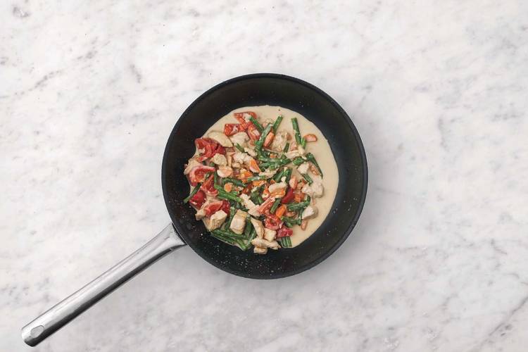 Cook the chicken & veggies 