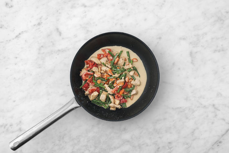 Cook the chicken & veggies