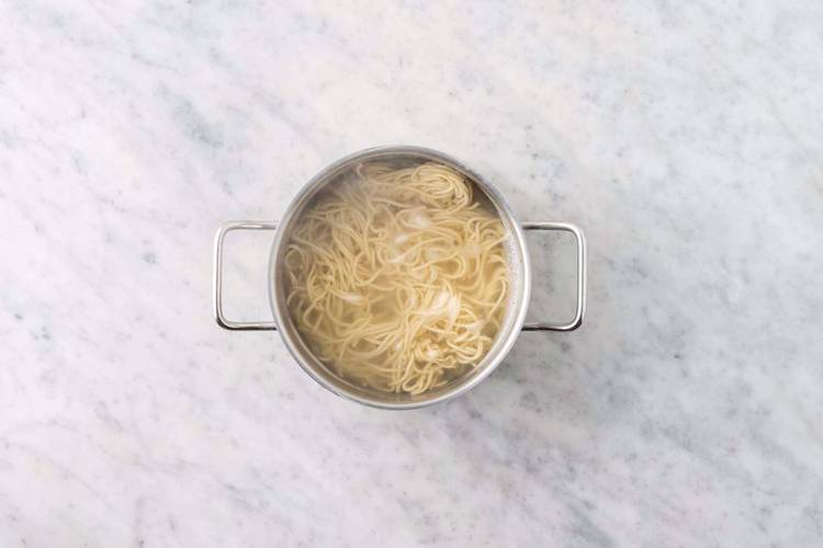 Cook the noodles & get prepped