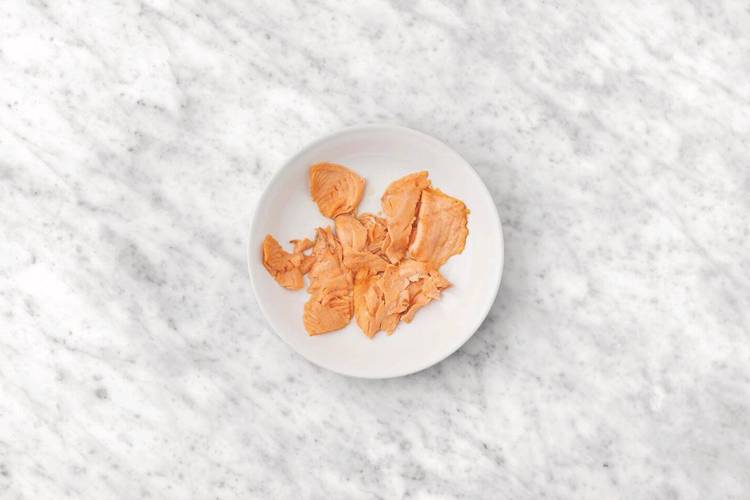 Cook the prawns & salmon