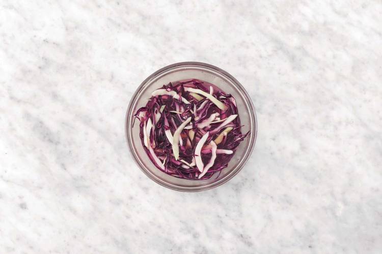 Prep the pickled cabbage