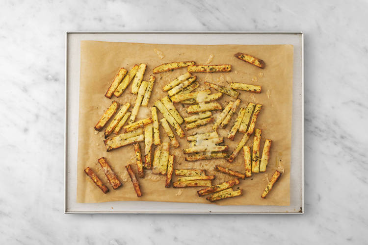 Bake the Parmesan fries