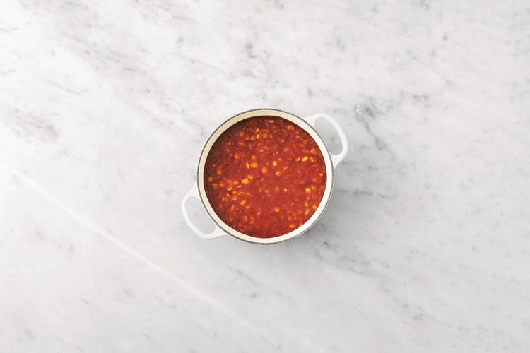 Add the beans & sauce