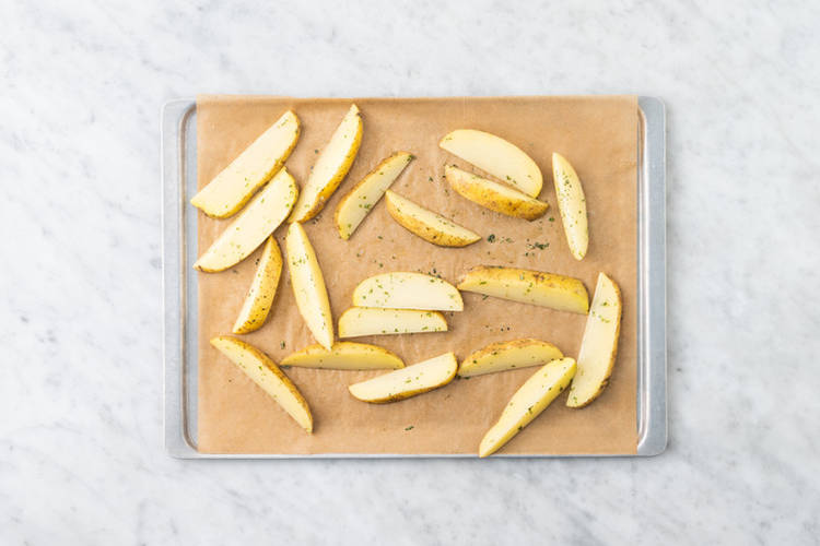 Bake the oregano wedges
