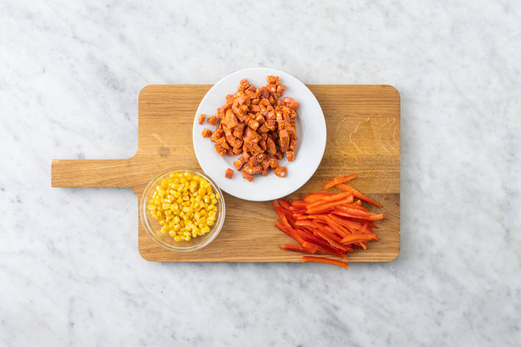 Cook the chorizo topping