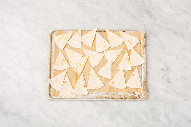 Bake the tortilla chips