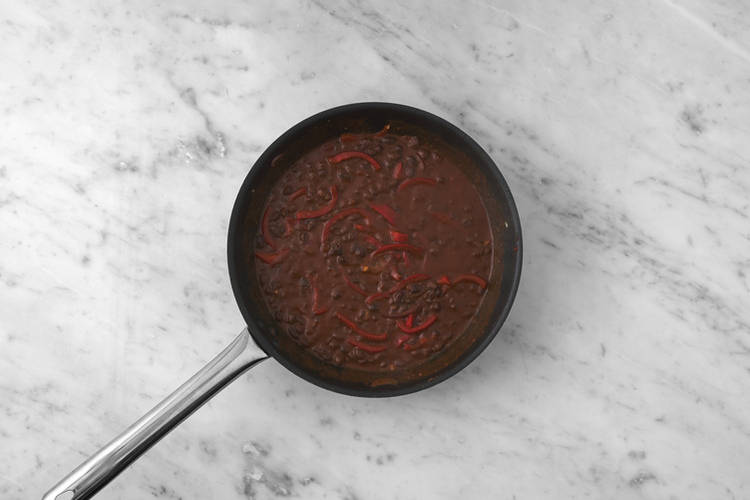 Cook the beef mince & beans