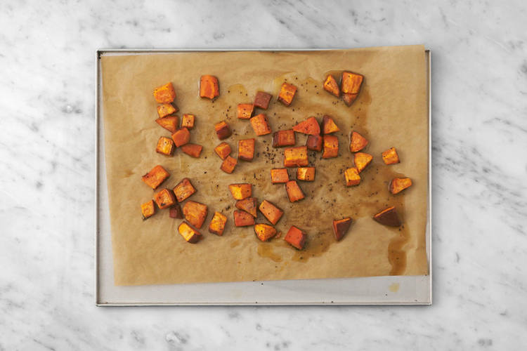 Roast the sweet potatoes