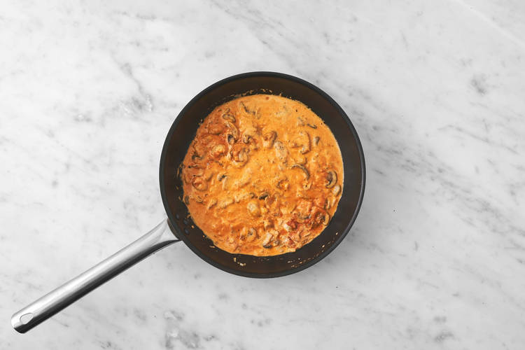 Cook veggies and start sauce