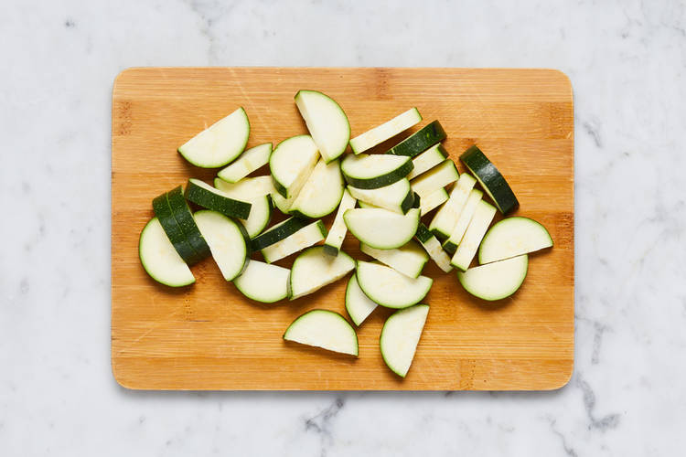 Cut and roast zucchini