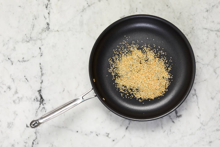 Toast sesame and finish prep