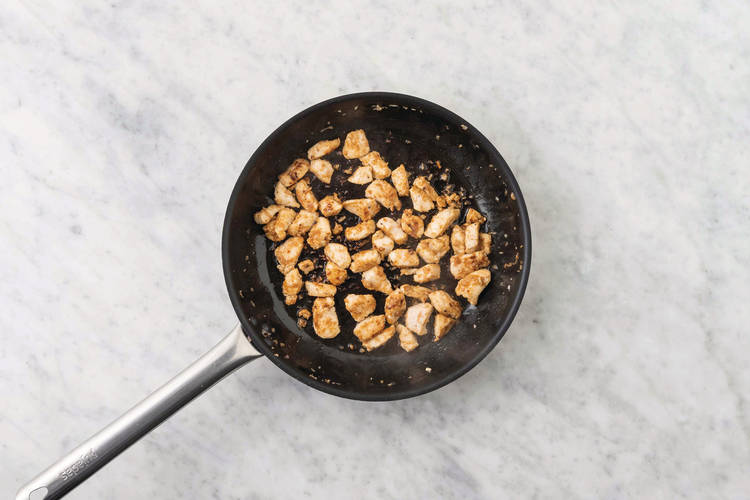 Cook the chicken & prawns