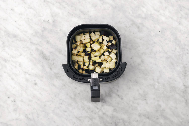 Air fry the eggplant