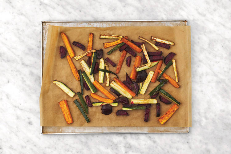 Bake the veggie fries