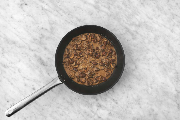 Simmer the Creamy Mushrooms