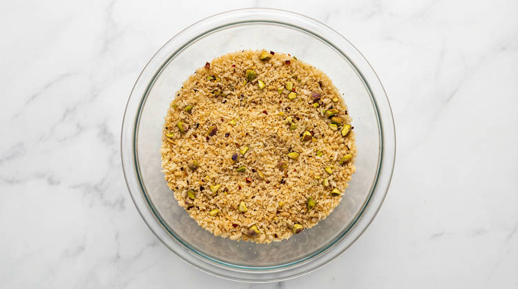 Cook Potatoes & Mix Topping