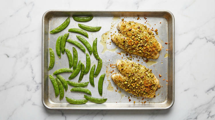 Roast Snap Peas & Tilapia