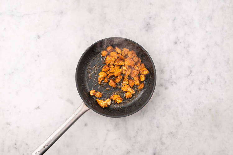 Fry the Chicken and Prawns