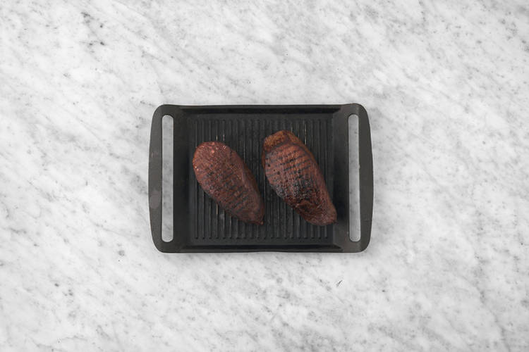 Grill the rump steaks