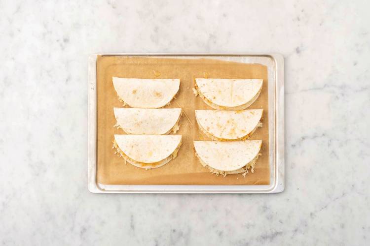 Assemble the quesadillas