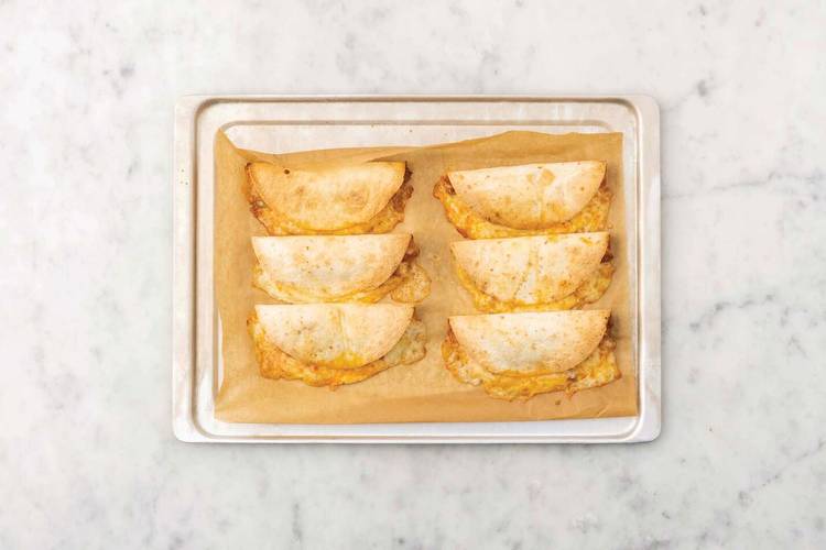 Bake the quesadillas